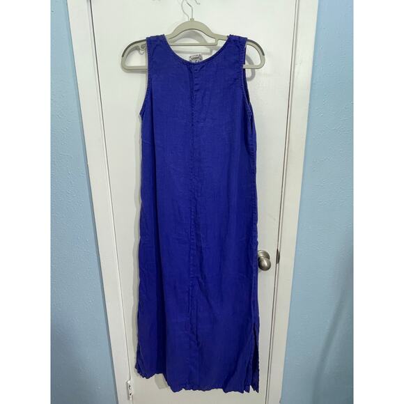 Vintage Donna Linen Dress Shirt Set Small Blue Embroidered Cottage Core Boho - Picture 5 of 11